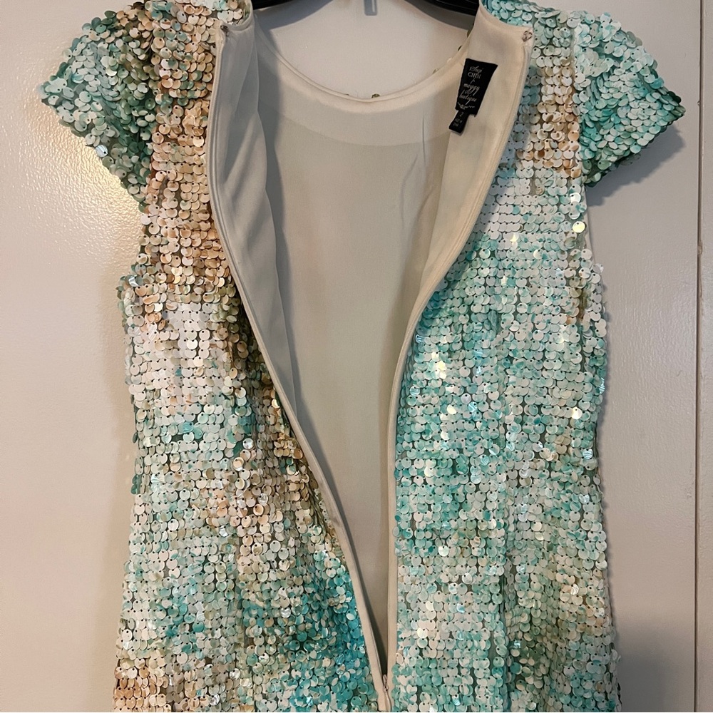 Sequin Cap-sleeve fitted Dress - Picture 12 of 14